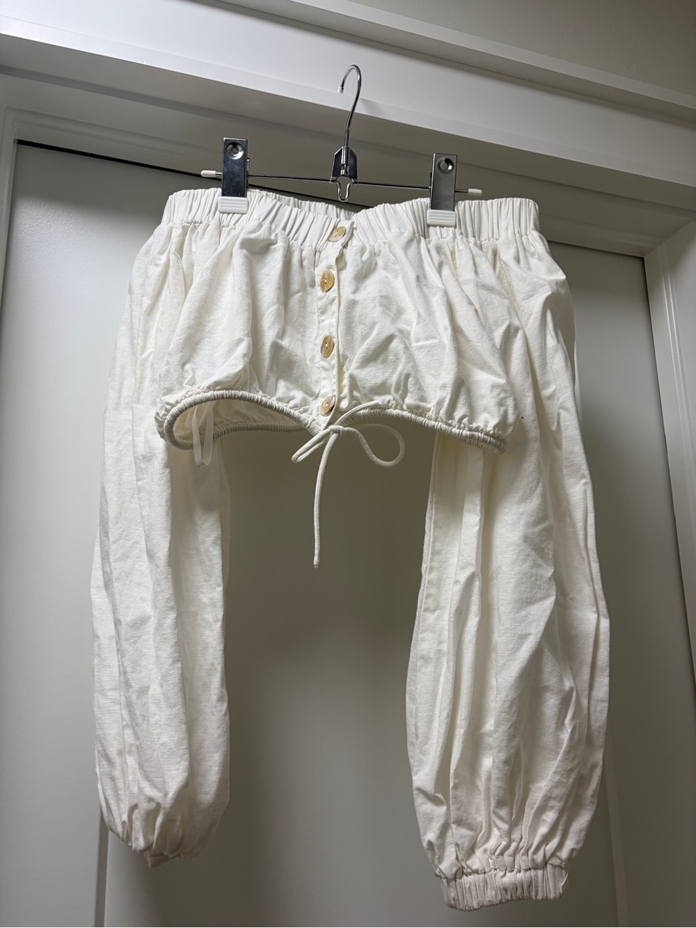 White Off-Shoulder Button-Front Mini Set - Picture 2 of 9